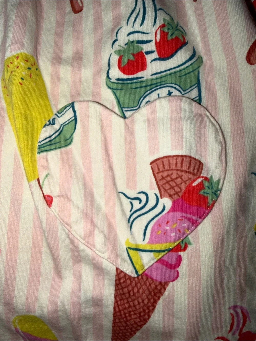 Boden Pink Striped Ice Cream Print Dress